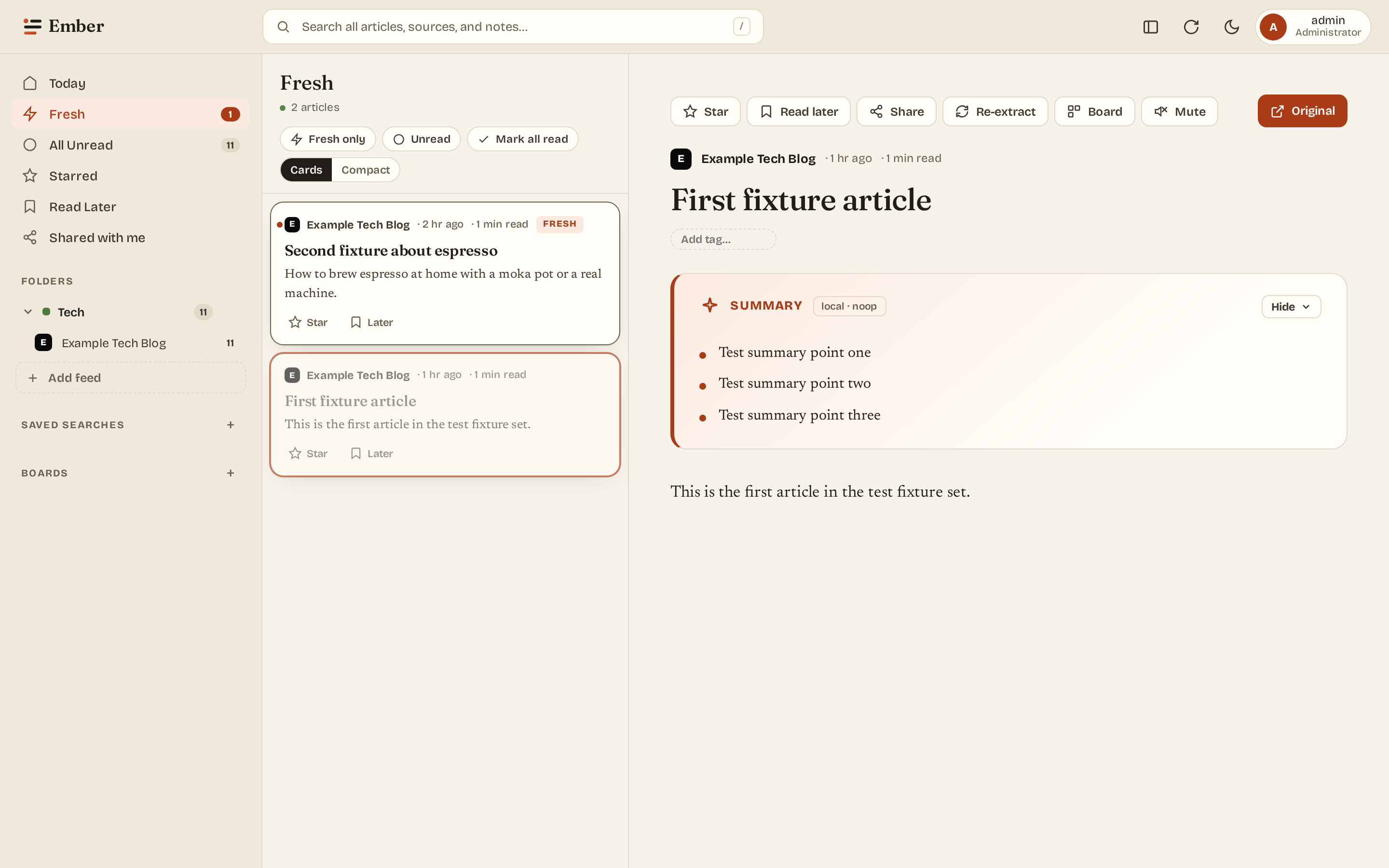 Article, desktop